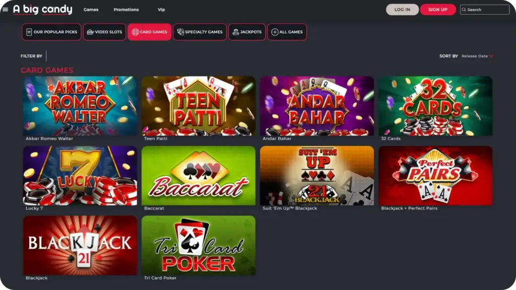 A Big Candy Casino table games blackjack roulette New Zealand