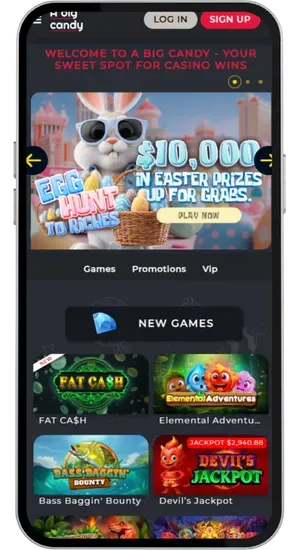 Visiting the casino homepage and clicking the Sign Up button in the top right corner of the page