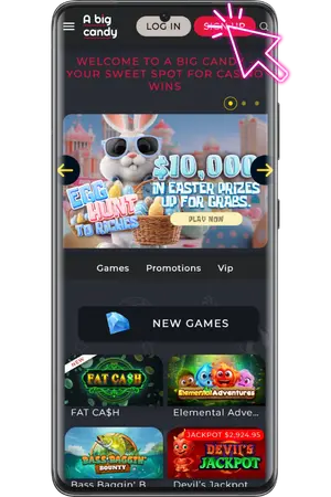 Big Candy Casino official site with the Sign Up button in NZ